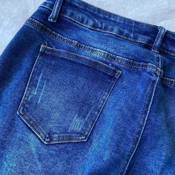 Blue Saavy Womens Blue Denim Dark Washed Ankle Length Jeans SZ 22 - Picture 6 of 12